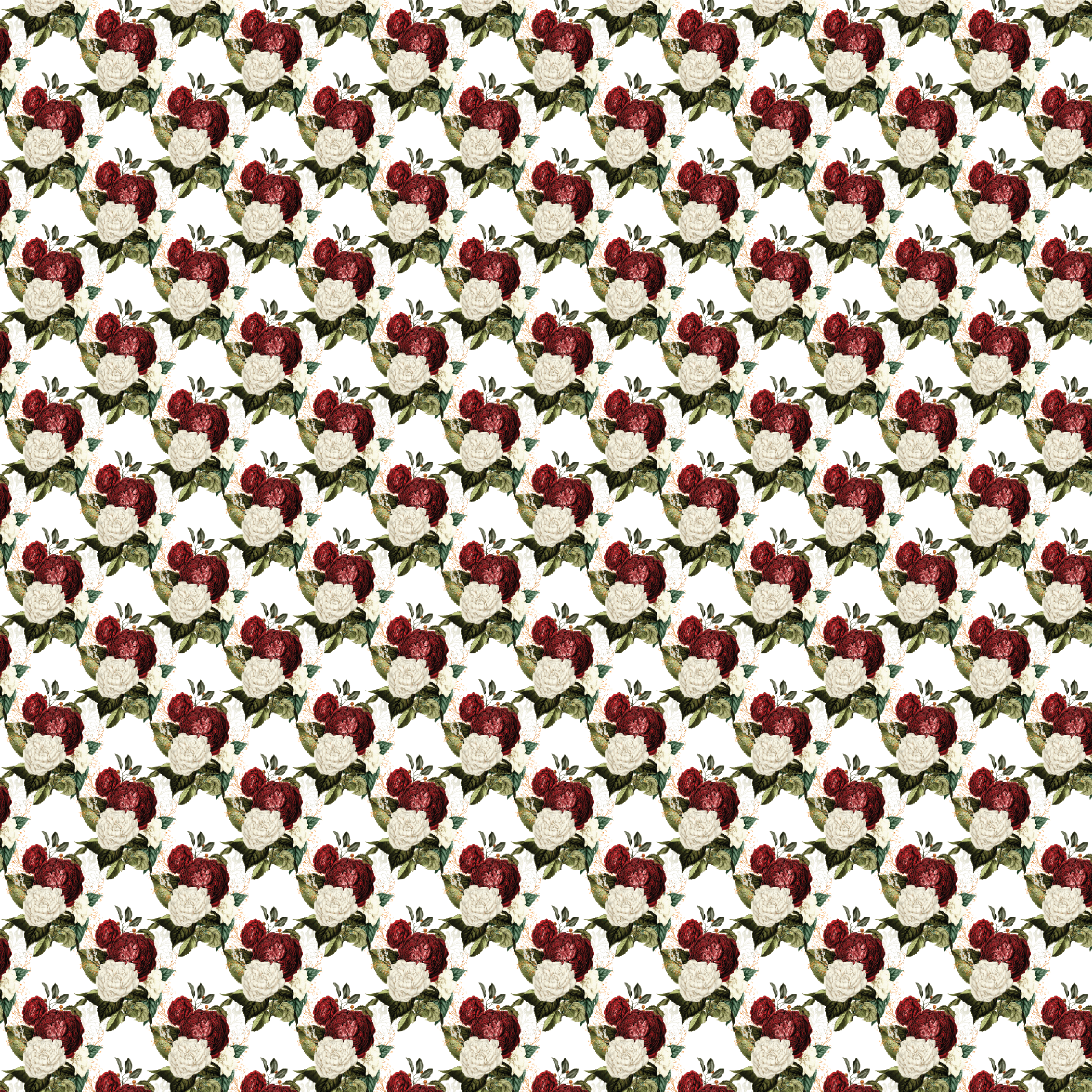 Red & White Floral Bouquets Pattern Acrylic Sheets - CMB Pattern Acrylic